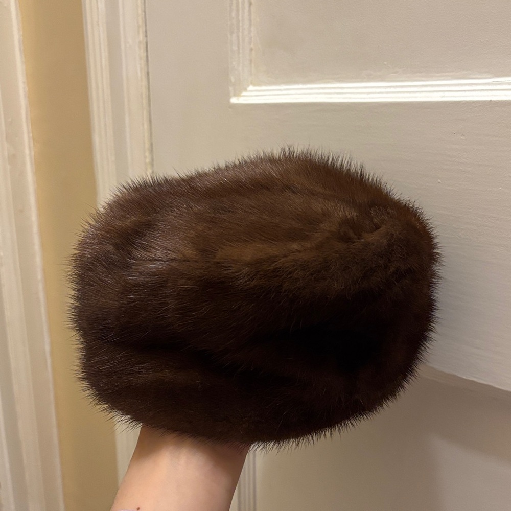 Women's vintage Mink fur Pillbox Hat